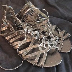 Pewter sandals